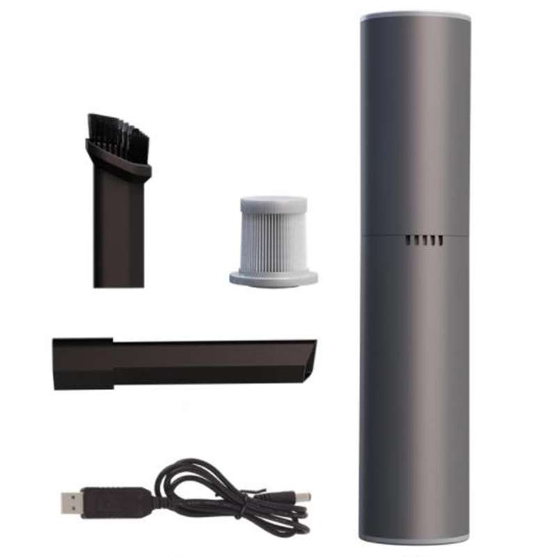 Car Vacuum Cleaner Mini Wet Dry Dual for Auto Interior Home Grey