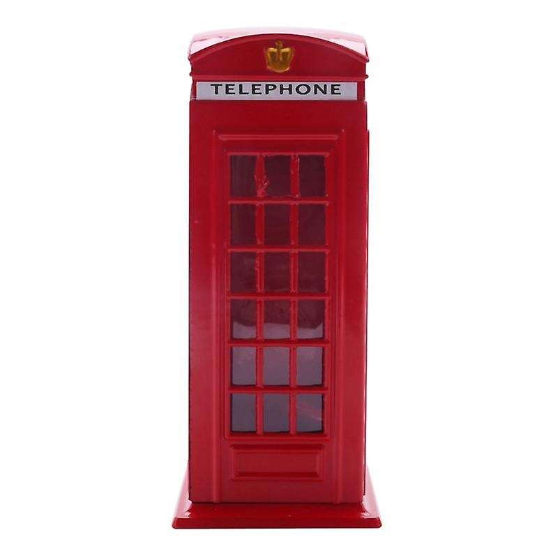 3x Metal Red London Telephone Booth Bank Coin Bank 140x60x60mm