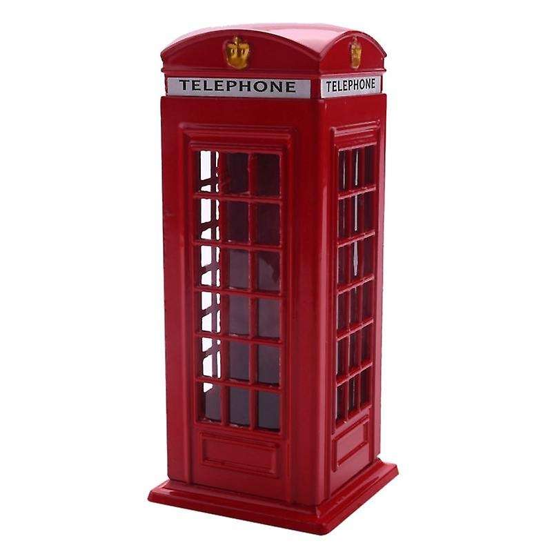 3x Metal Red London Telephone Booth Bank Coin Bank 140x60x60mm