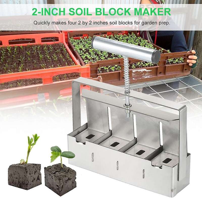 Handheld Soil Blocker 2inch for Garden Starting Plugs Seeds Starter