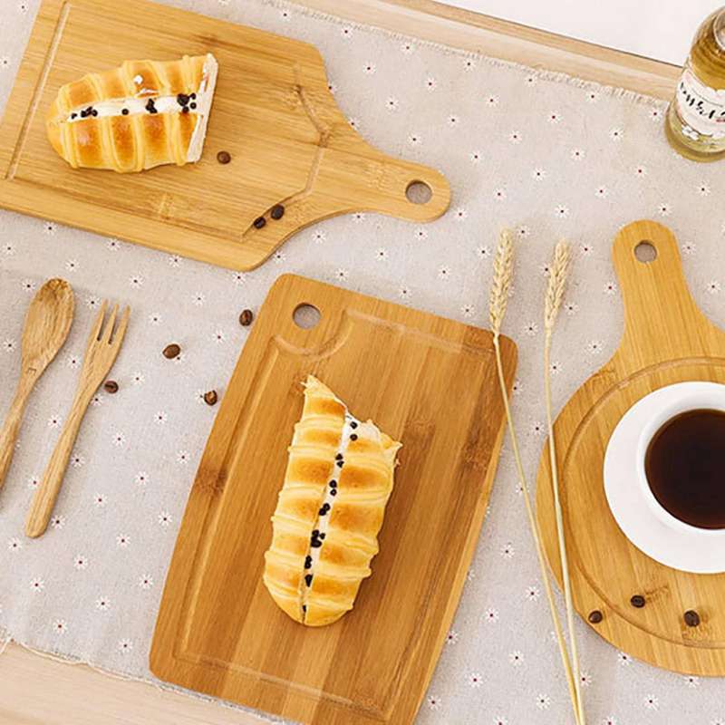 Bamboo Cutting Board for Kitchen, Pizza Fruit Board