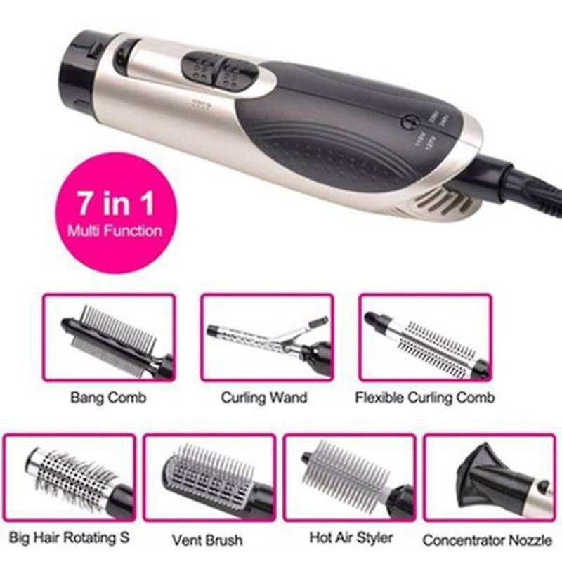 7 In 1 Multifunction Professional Negative Ion Hair Dryer Eu Plug,b