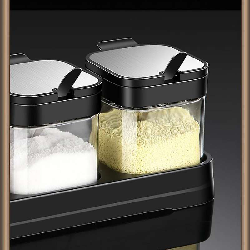 Glass Storage Jars Spice Containers Set with Stainless Steel Lids