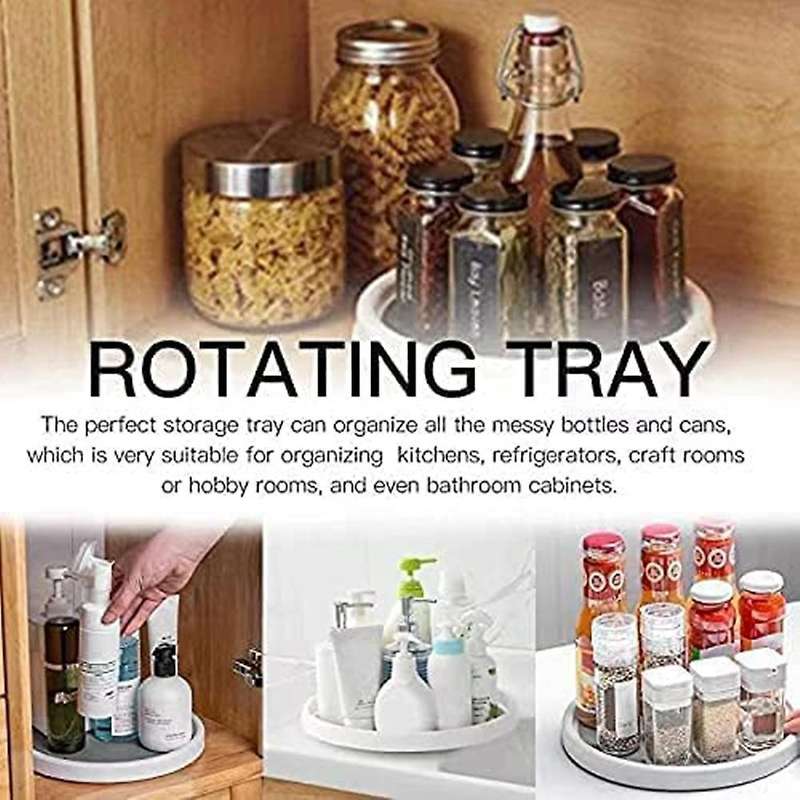 3 Pack Non Skid Lazy Susan Turntable Display Stand, 10-inch Rotating