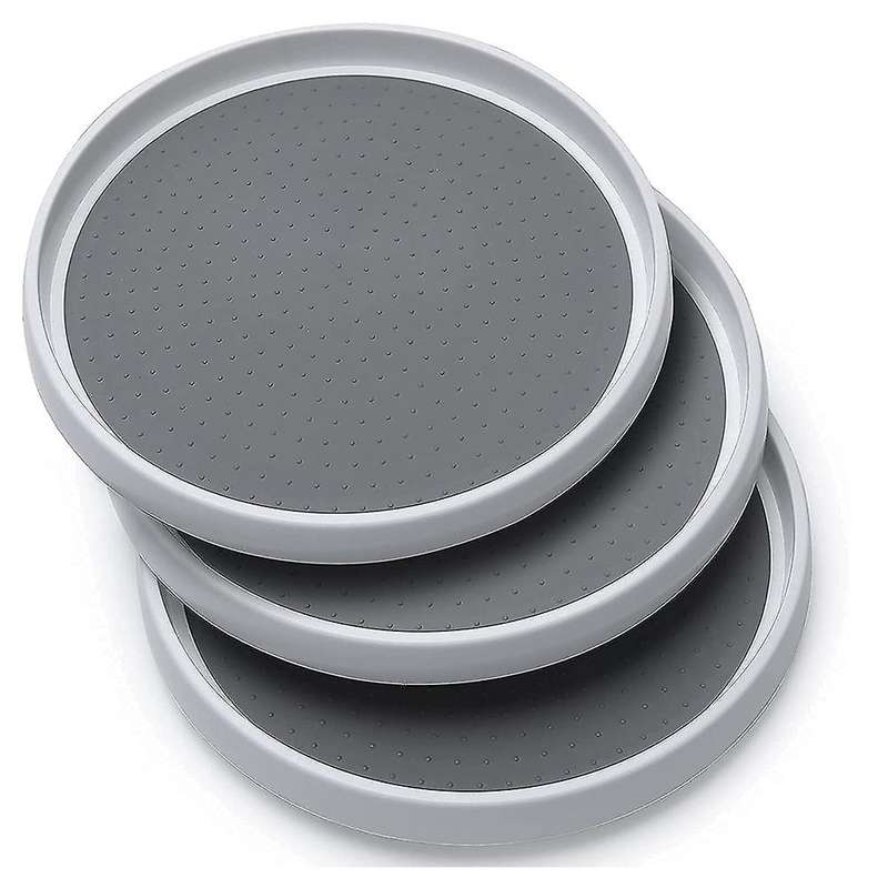 3 Pack Non Skid Lazy Susan Turntable Display Stand, 10-inch Rotating