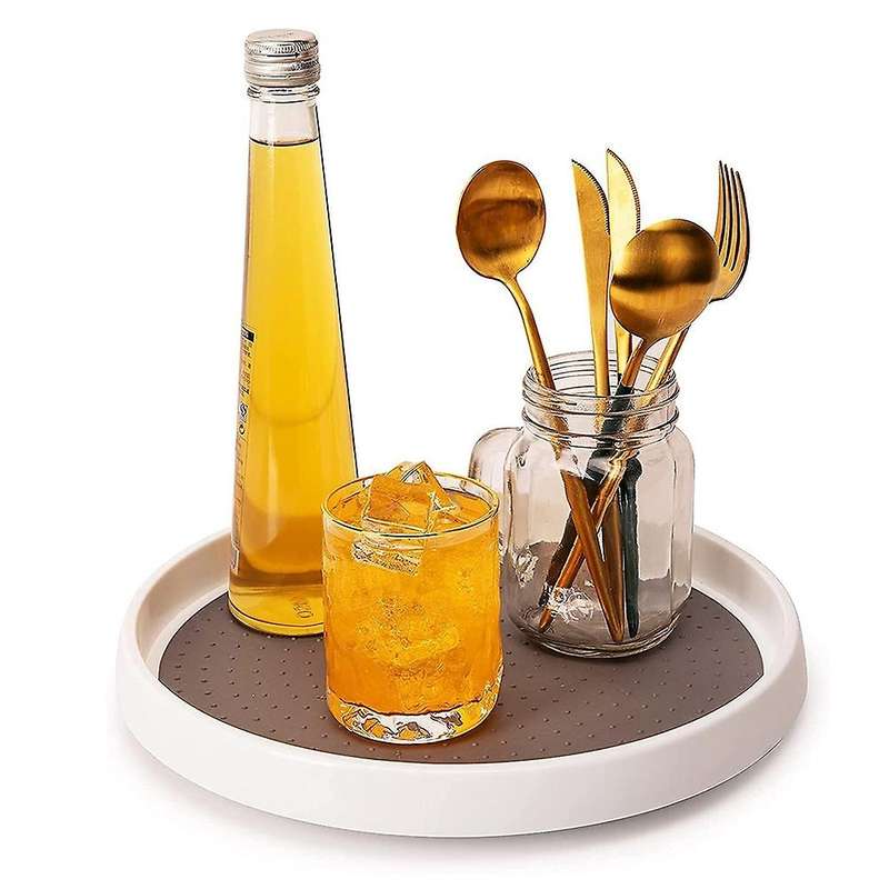 3 Pack Non Skid Lazy Susan Turntable Display Stand, 10-inch Rotating