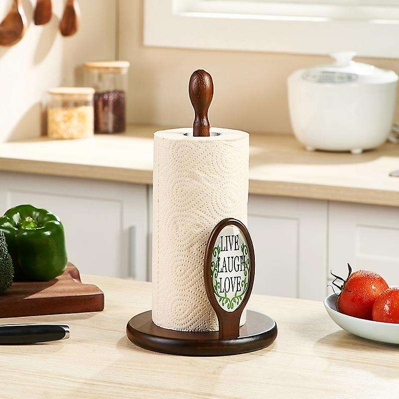 Wooden Paper Towel Holder Towel Organizer Roll Dispenser-log Color