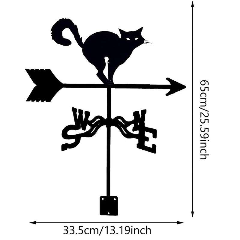 Outdoor Silhouette Wind Direction Cat Decor Wind Measurement Tool