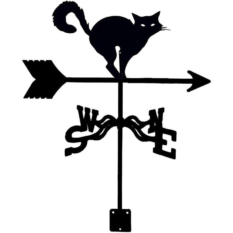 Outdoor Silhouette Wind Direction Cat Decor Wind Measurement Tool