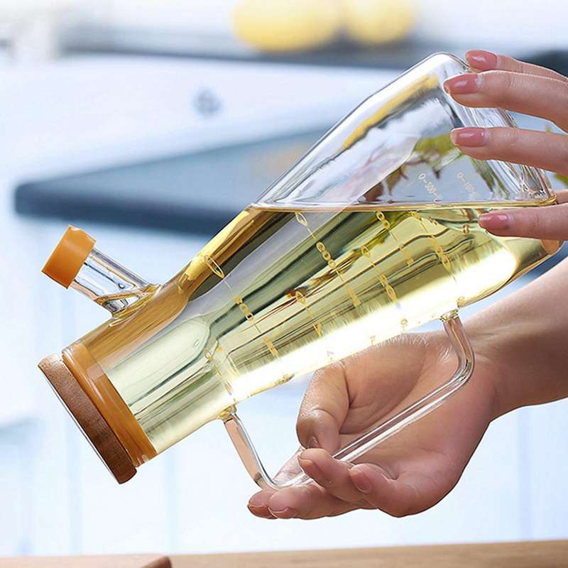 900ml Transparent Glass Oil Bottle, with Handle Oil Bottle