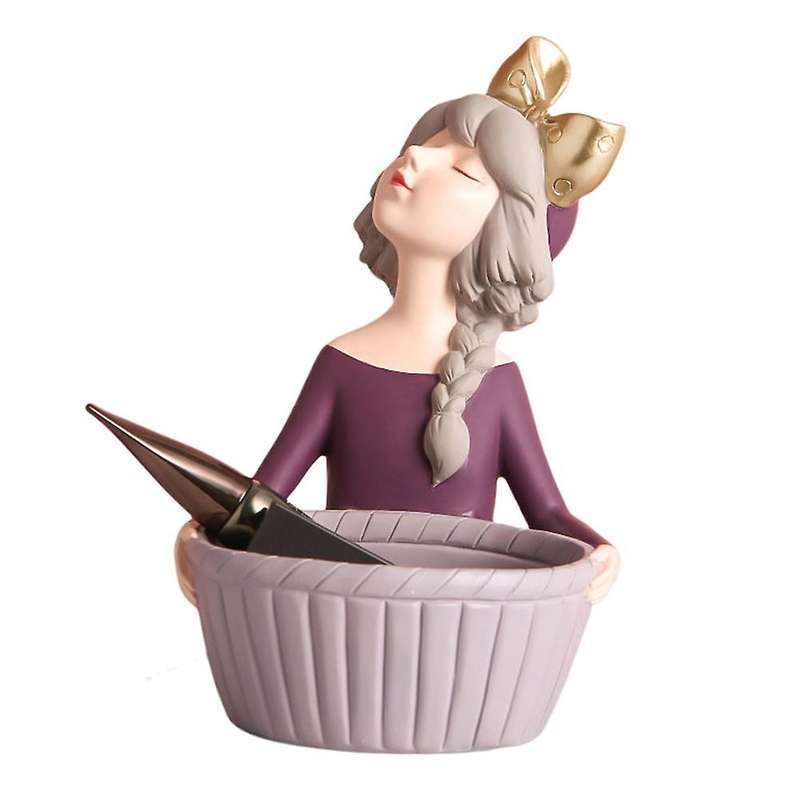 Resin Girl Storage Baskets Modern Home Kitchen Items Storage Box A