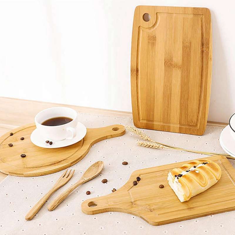 Bamboo Cutting Board for Kitchen, Pizza Fruit Board