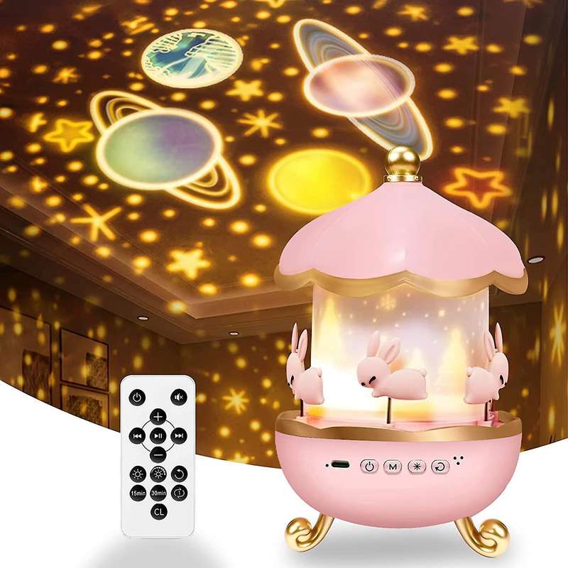Night Light Star Projector, with Remote &timer, 360 Degree Rotating