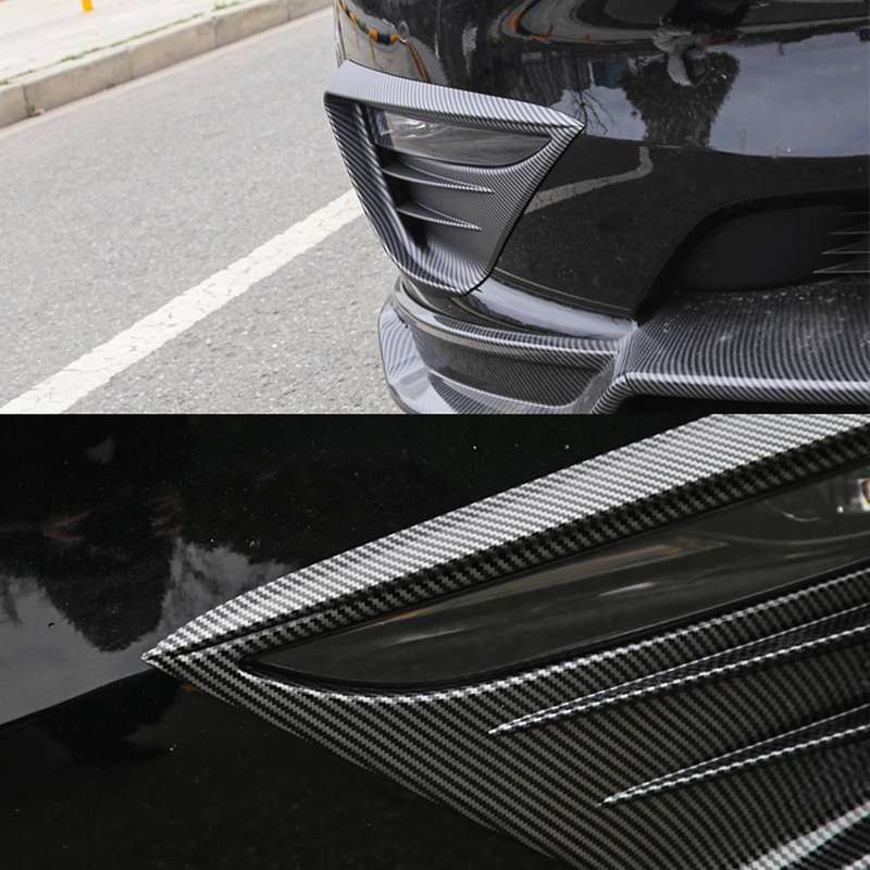 Car Fog Light Hoods for Tesla Model Y 2021-2022 Bright Carbon Fiber