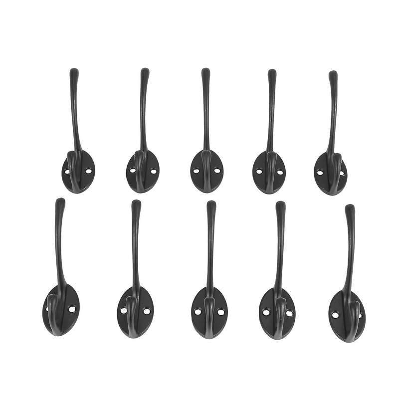 Double Coat Hook 10 Pcs Classic Antique Industrial Style Iron Hanger