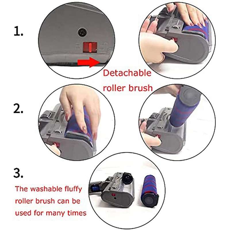 Soft Roller Cleaner Head for Dyson V7 V8 Hardwood Floor Roller Brush