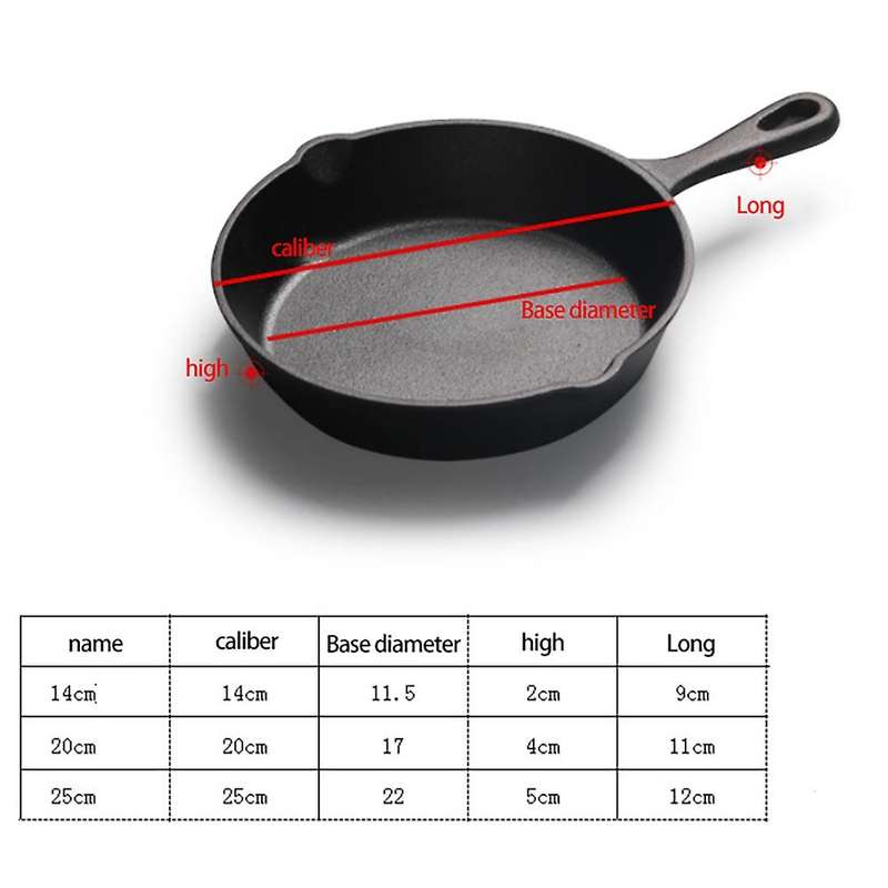 Cast Iron Skillet Pan for Indoor and Outdoor Use Grill Black A