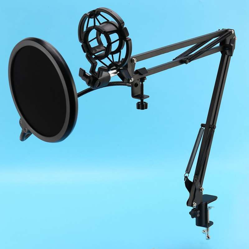 Microphone Stand,mic Boom Arm with Adjustable Suspension Scissor