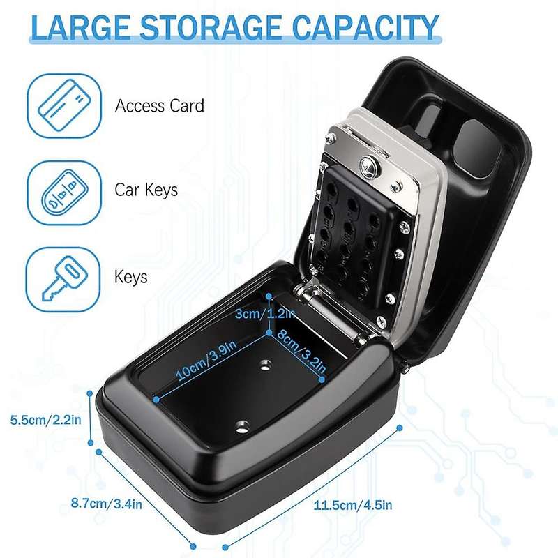 Key Box Wall Mounted Large Key Box Secure Waterproof Outdoor Key Box