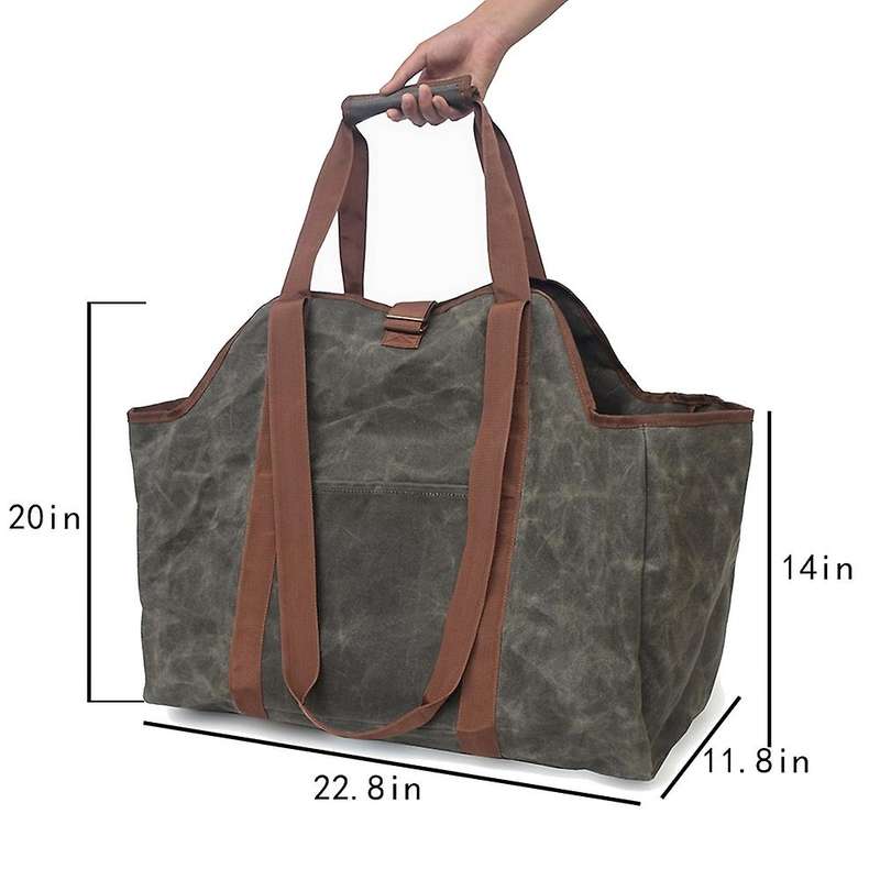 Camping Outdoor Holder Carry Storage Bag Wooden Canvas Bag Hand Bag