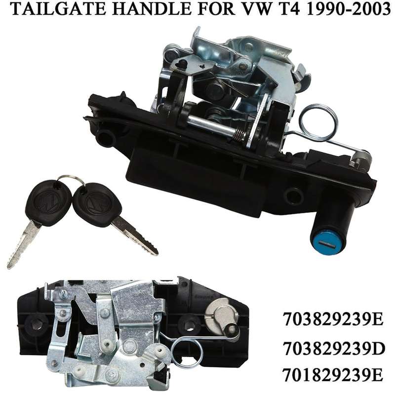 Rear Tailgate Handle Trunk Handle with Lock Closure 2 Keys for T4