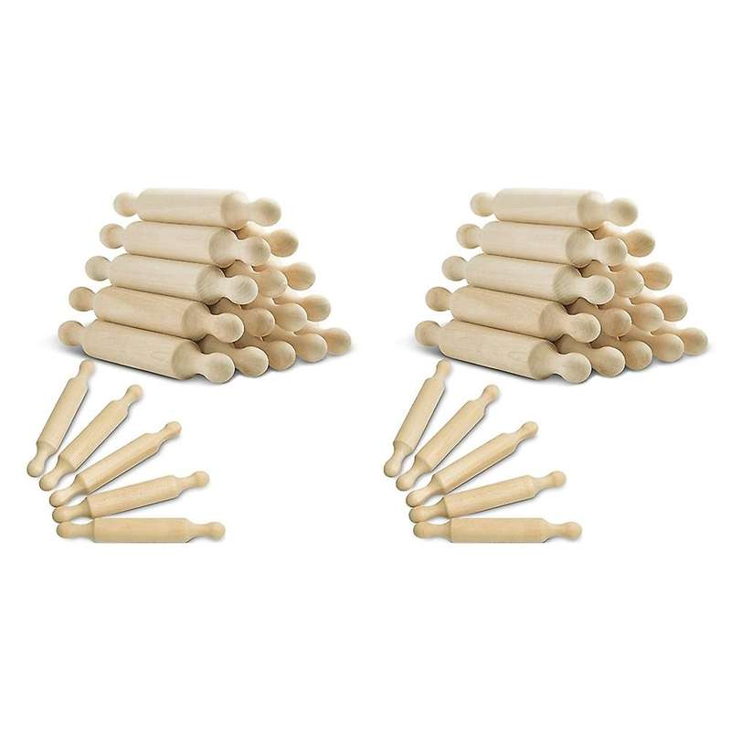 30 Pieces Wooden Rolling Pin 6 Inches Long Kitchen Baking Rolling Pin