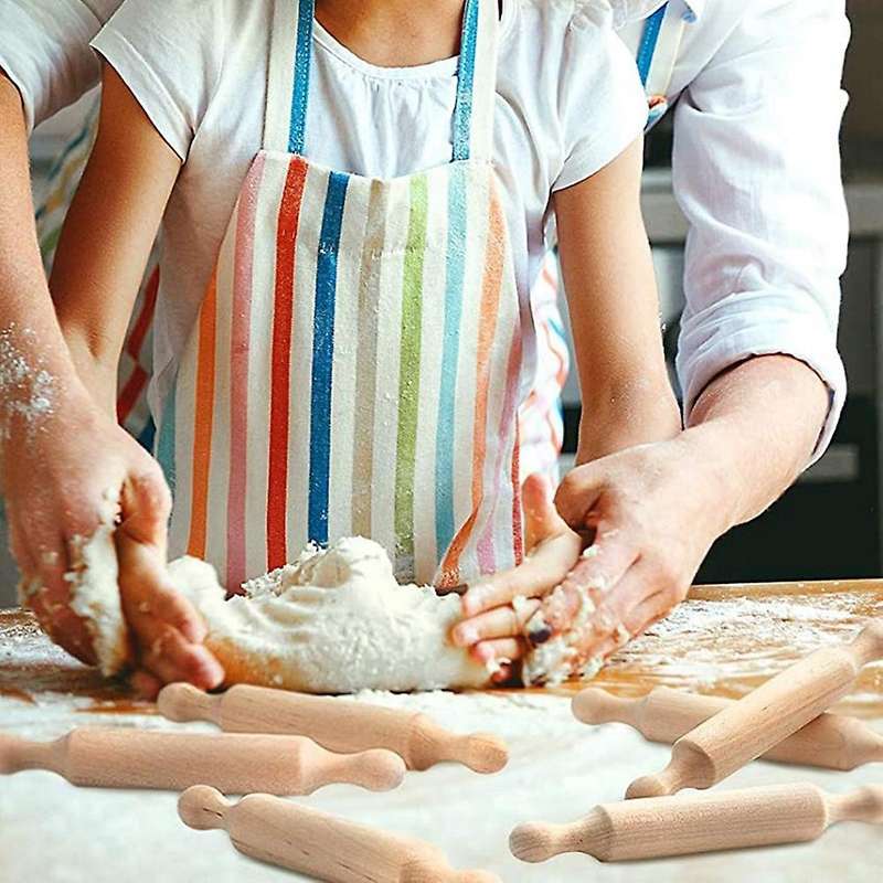 30 Pieces Wooden Rolling Pin 6 Inches Long Kitchen Baking Rolling Pin