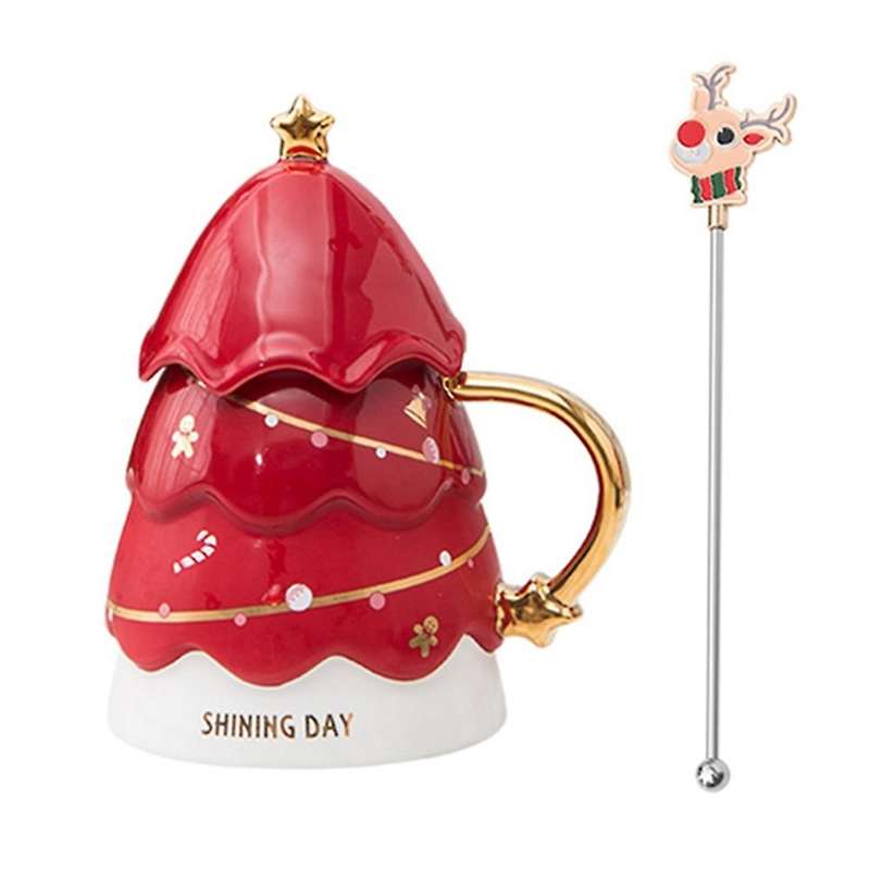 1pc 420ml Christmas Cup Mug Couple Cup Girl Ceramic Drinking Cup B