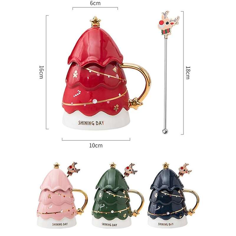1pc 420ml Christmas Cup Mug Couple Cup Girl Ceramic Drinking Cup B