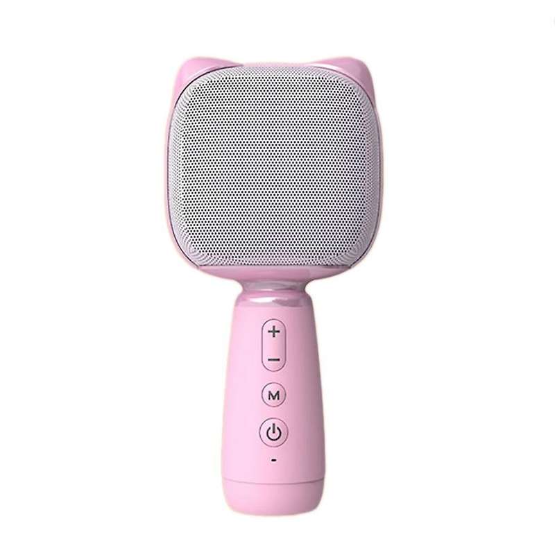 Bluetooth Microphone Mini Child Mic for Mobile Phone Karaoke Pink