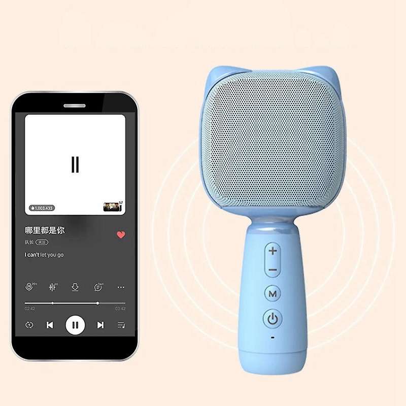 Bluetooth Microphone Mini Child Mic for Mobile Phone Karaoke Pink