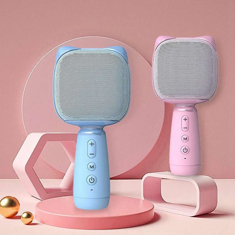 Bluetooth Microphone Mini Child Mic for Mobile Phone Karaoke Pink