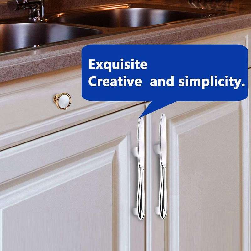 6pc Knife Spoon Fork Kitchen Cabinet Closet Drawer Pull Handles Knobs