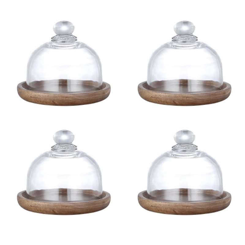 Multifunctional Mini Dessert Serving Stand Acacia Cake Dish