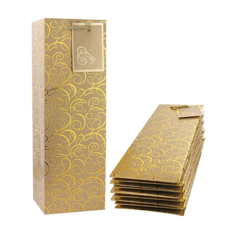 Wine Bags, Kraft Paper Wine Bag 20 Pcs Gift Wine Bags with Handles