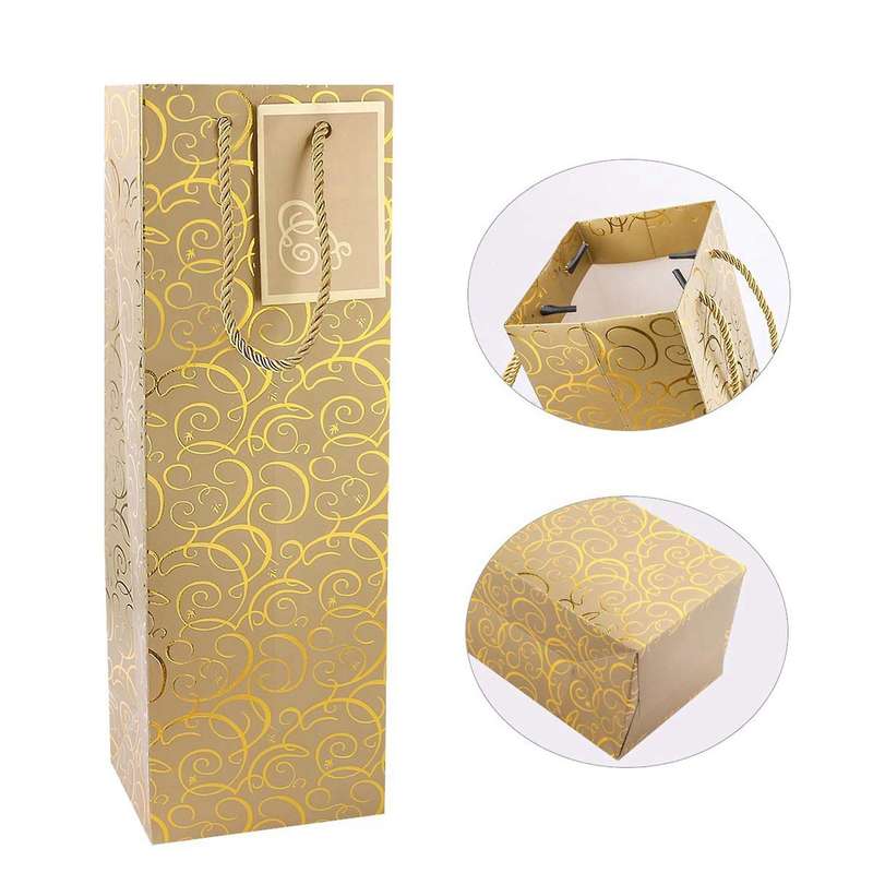 Wine Bags, Kraft Paper Wine Bag 20 Pcs Gift Wine Bags with Handles