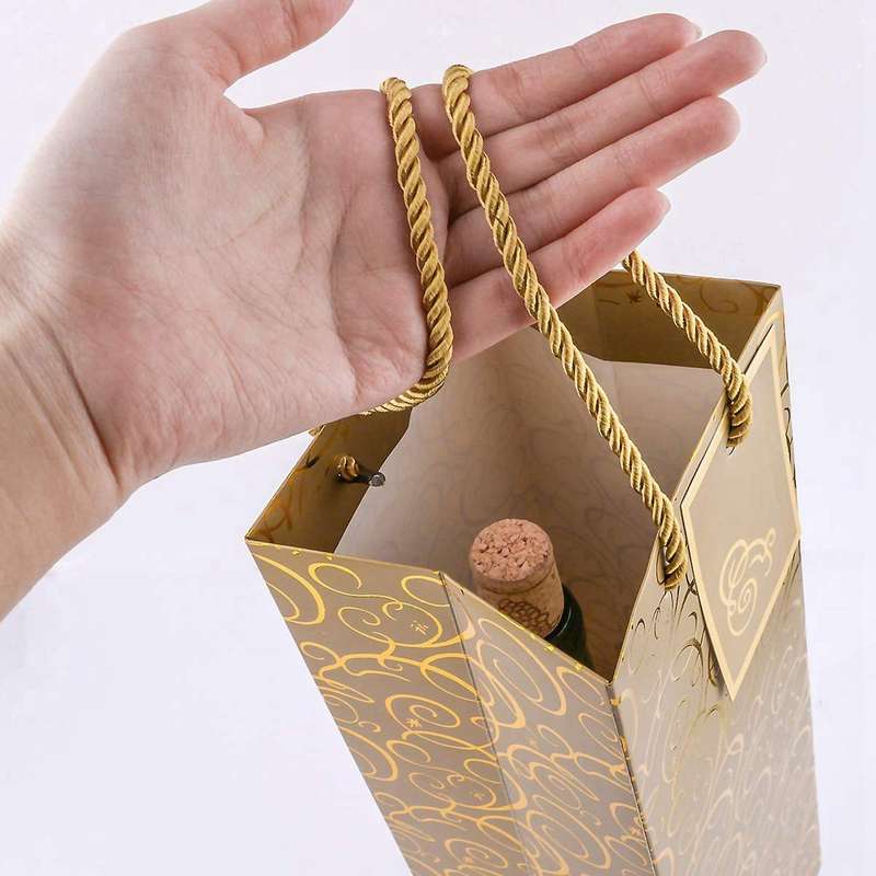 Wine Bags, Kraft Paper Wine Bag 20 Pcs Gift Wine Bags with Handles