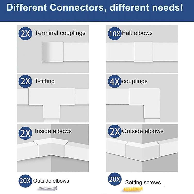 Cable Concealer Cable Trunking Kit ,wall Cable Tidy Wire Channels