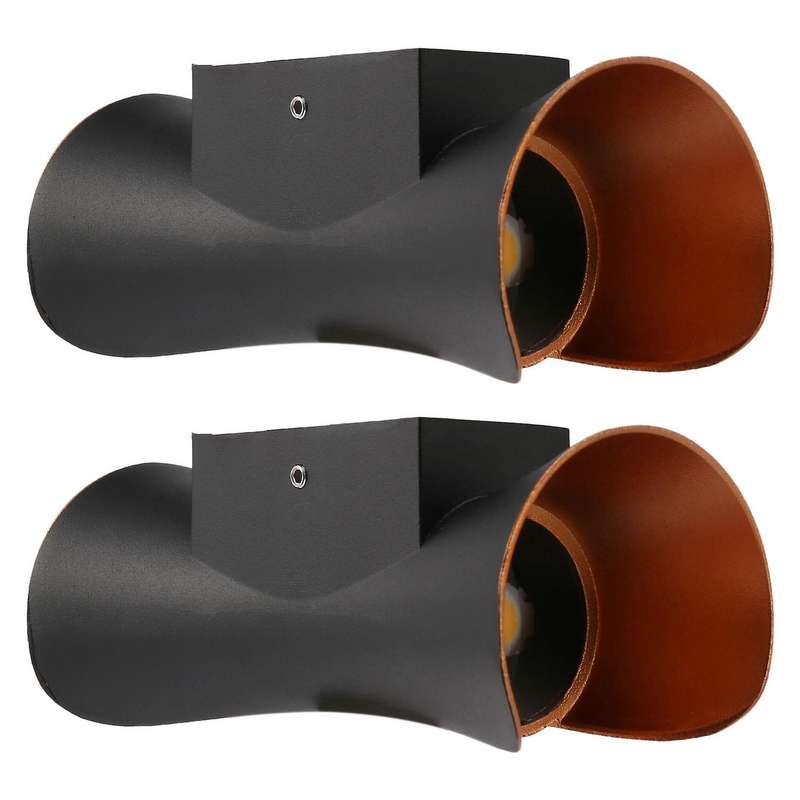 2x 10w Waterproof Wall Lamp (warm White Light) Gold+black Aluminum