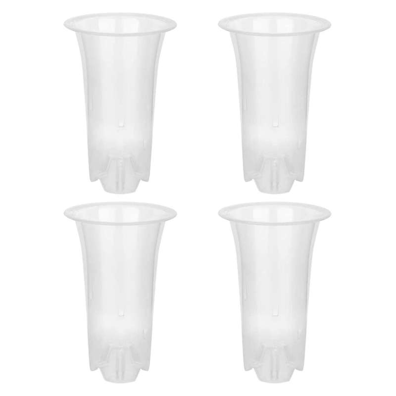 5 Inch 16pcs Clear Flower Pot Planter Plastic Orchid Pot with Holes