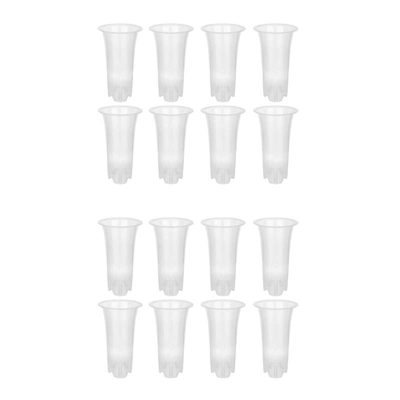 5 Inch 16pcs Clear Flower Pot Planter Plastic Orchid Pot with Holes