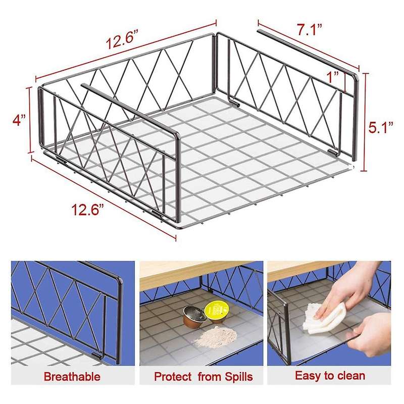 Auledio Under The Cabinet Shelf Rack,vertical Wire,bronze (2 Pack)