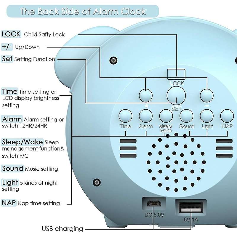 Alarm Clock for Kids with Nap Timer for Toddlers Wake Up Light