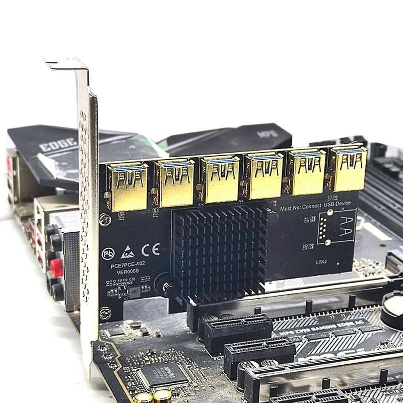 Pci Express Pcie 1 to 6 Usb3.0 Riser Card for Graphic Card