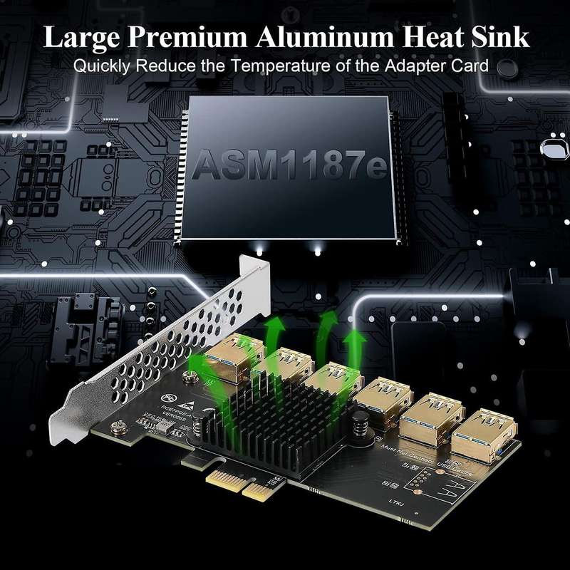 Pci Express Pcie 1 to 6 Usb3.0 Riser Card for Graphic Card