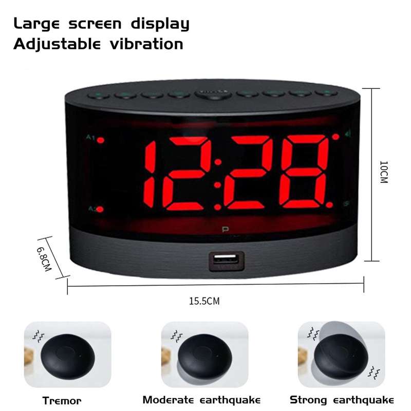 Extra Loud Alarm Clock with Wireless Bed Shaker,for Heavy Sleepers