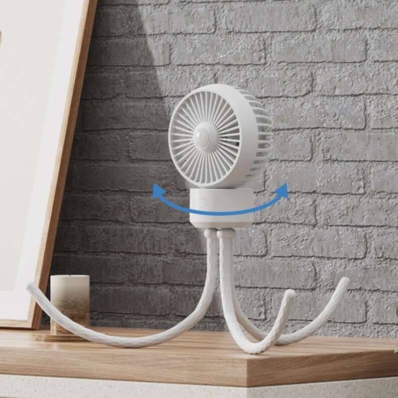 4500mah Battery Powered Clip Fan,3 Speed,for Travel Office Room Black