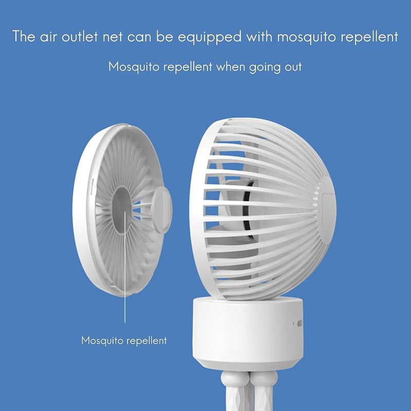 4500mah Battery Powered Clip Fan,3 Speed,for Travel Office Room Black