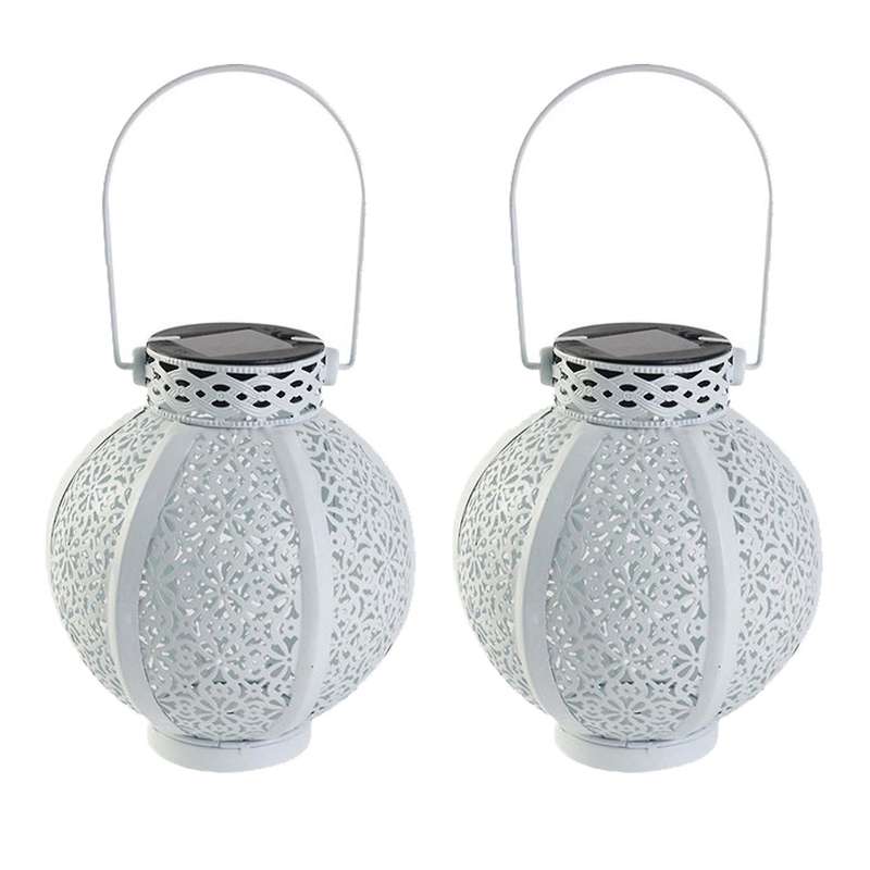 2 Pack Solar Lanterns Decorations for Patio Solar Lanterns Outdoor