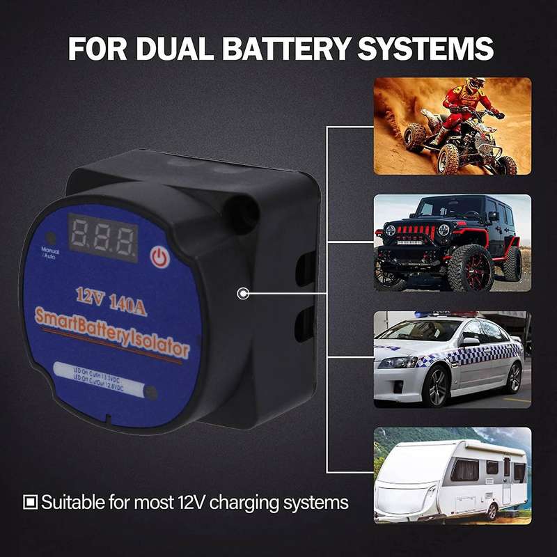 Dual Battery Isolator 12v 140amp for Rv Marine Truck Caravan Atv Utv